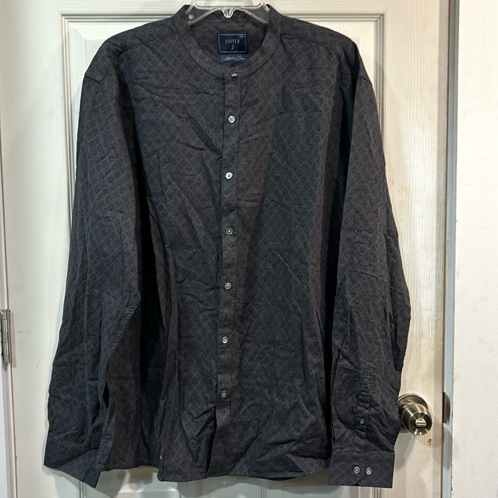 NWT Stitch Note Classic Shirt Long Sleeve Egyptian Cotton Brown size XXL